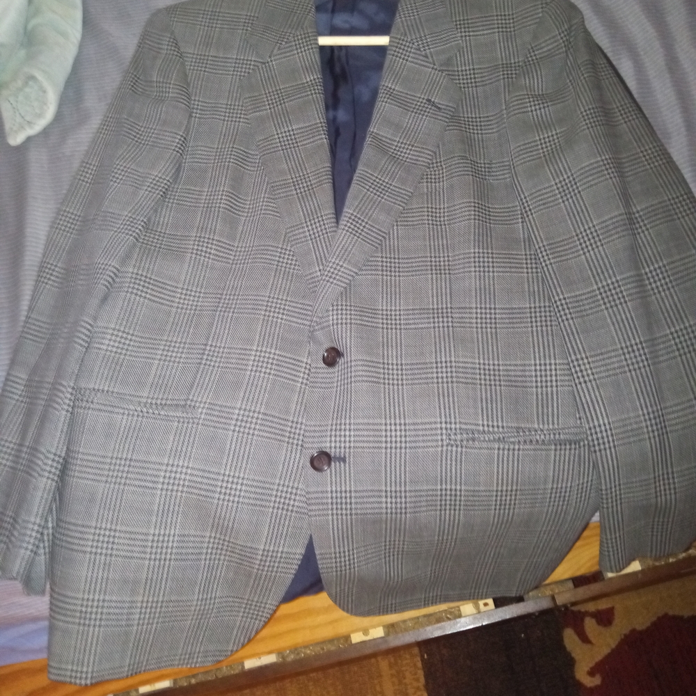 Jean Pierre Gray Checkered Men's Blazer